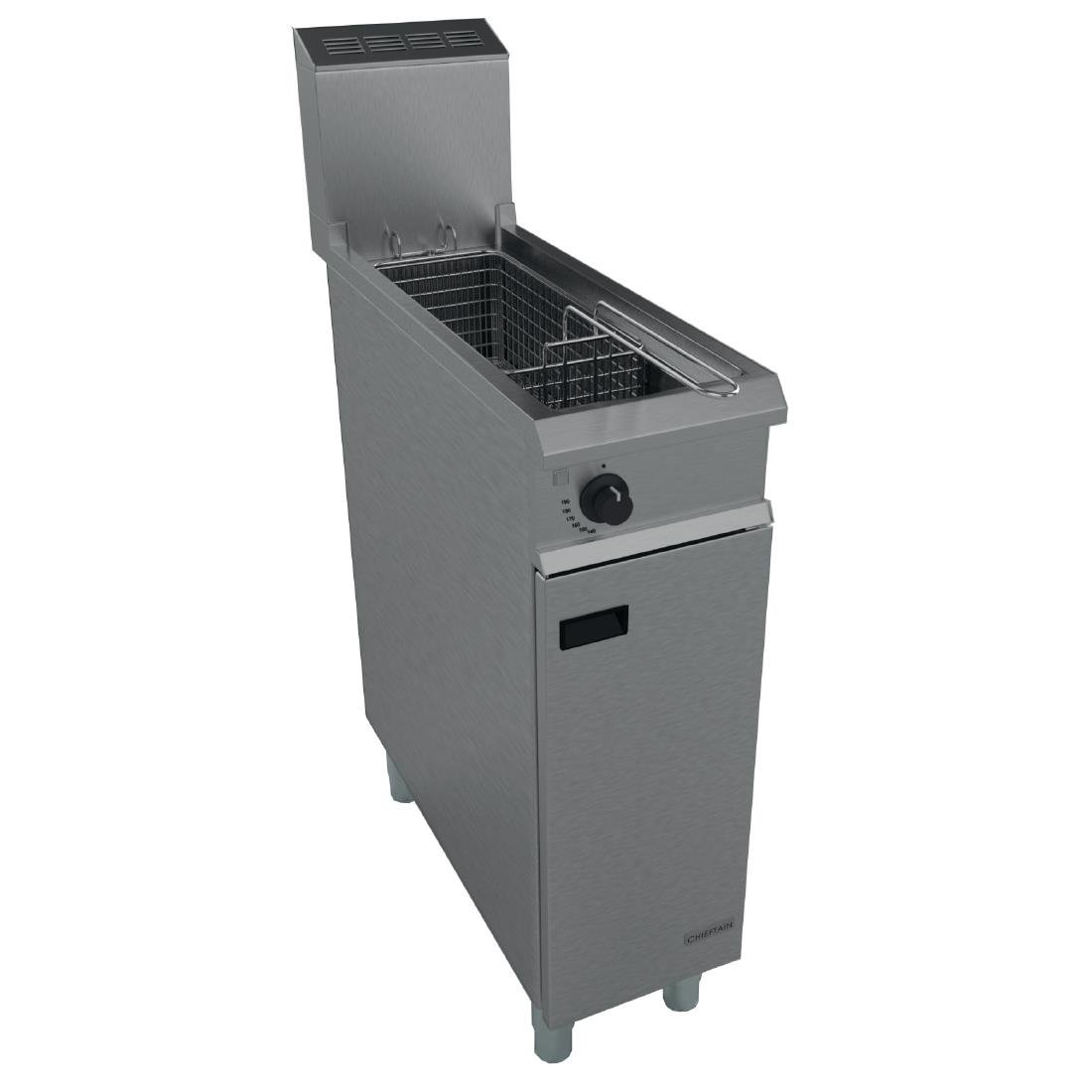 Falcon Chieftain Single Tank Single Basket Free Standing Propane Gas Fryer G1808X - G907-P Falcon