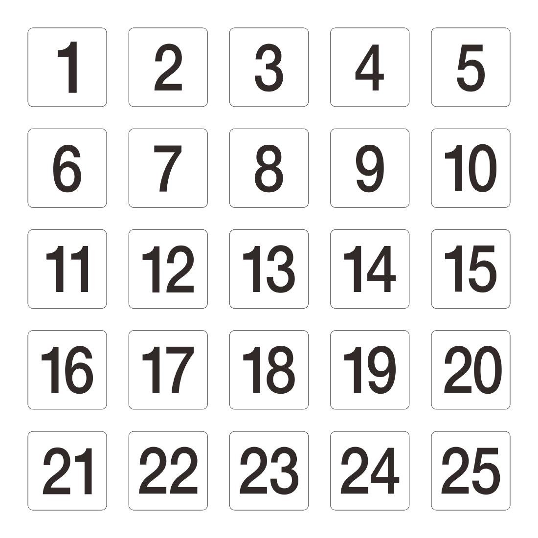 Olympia Plastic Table Number Inserts 1-50 - GB629 Olympia