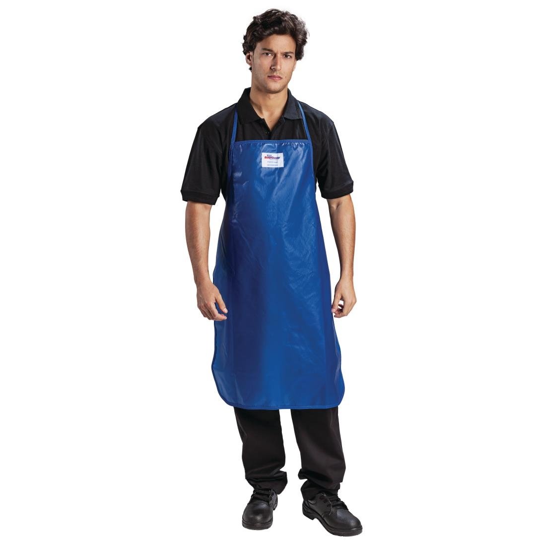 Burnguard Nylon QuicKlean Bib Apron Blue - GD331 Burnguard