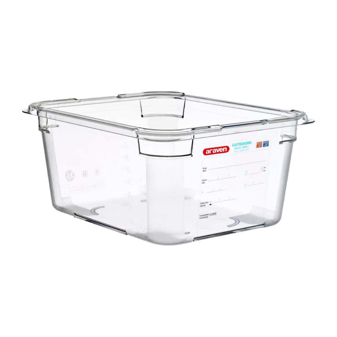 Araven Polycarbonate 1/2 Gastronorm Container 9.5Ltr - GD817 Araven
