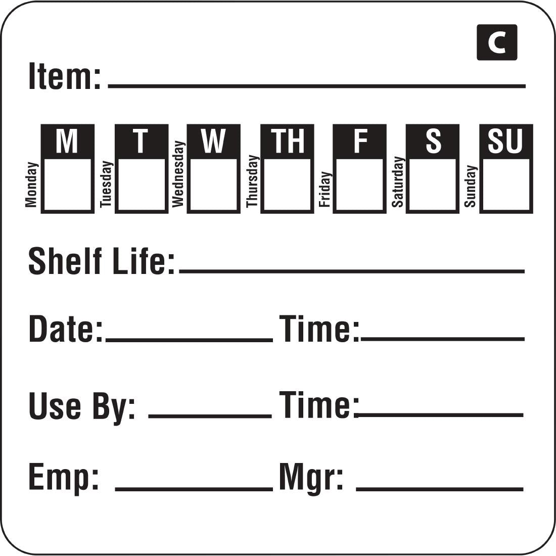 Hygiplas Freezable Day of the Week Labels (Pack of 500) - GF049 Hygiplas