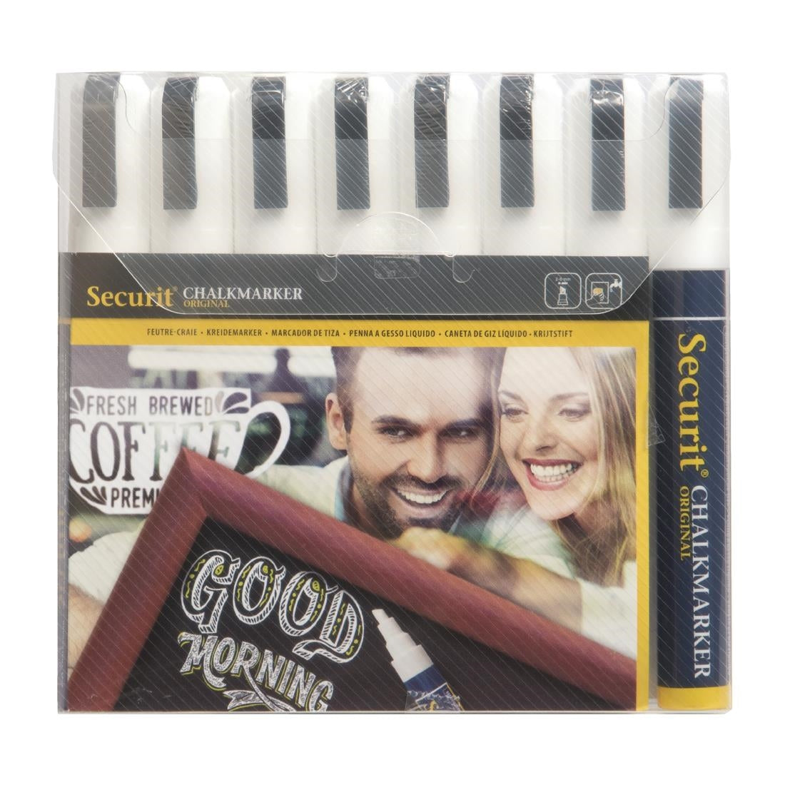 Securit 6mm Liquid Chalk Pens White (Pack of 8) - GF261 Securit