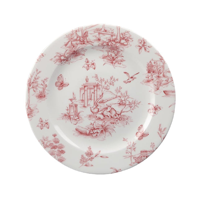 Churchill Vintage Prints Tea Plates Cranberry Toile Print 210mm (Pack of 6) - GF612 Plates Churchill