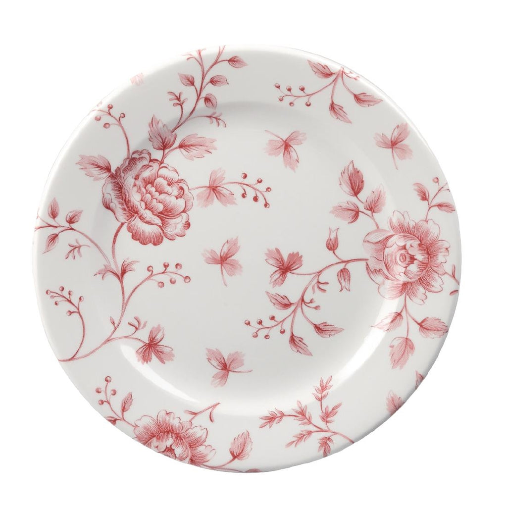 Churchill Vintage Prints Tea Plates Cranberry Rose Print 170mm (Pack of 6) - GF615 Plates Churchill