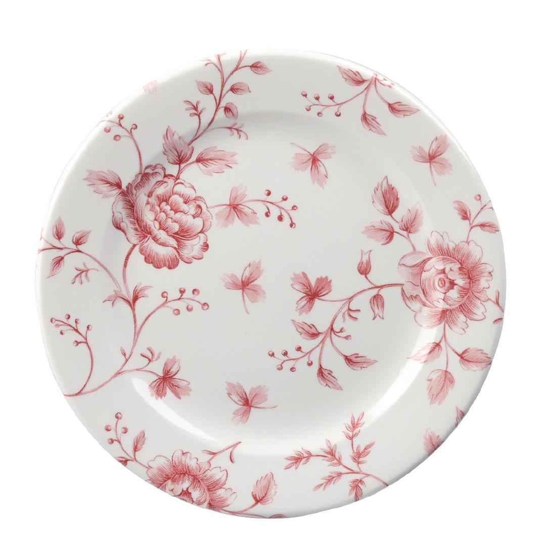 Churchill Vintage Prints Tea Plates Cranberry Rose Print 170mm (Pack of 6) - GF615 Plates Churchill