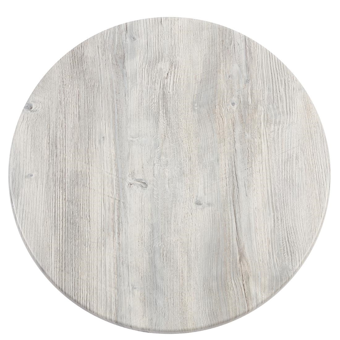 Werzalit Pre-drilled Round Table Top Ponderosa White 600mm - GG504 Wood Effect Table Tops Werzalit