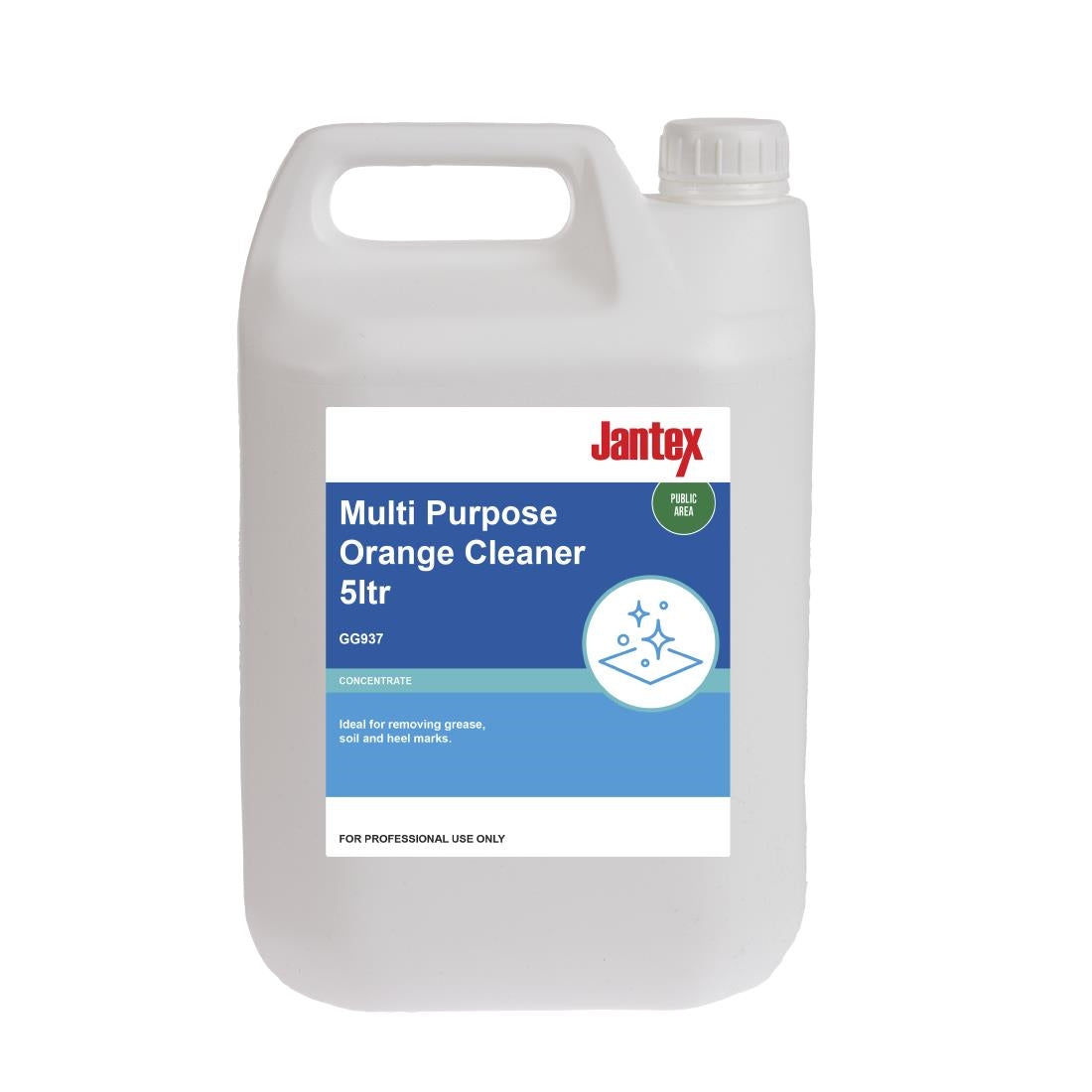 Jantex Citrus Kitchen Cleaner and Degreaser Concentrate 5Ltr (Single Pack) - GG937 Jantex