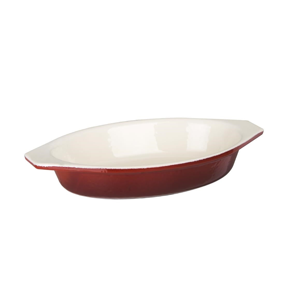 Vogue Red Oval Cast Iron Gratin Dish 650ml - GH317 Vogue