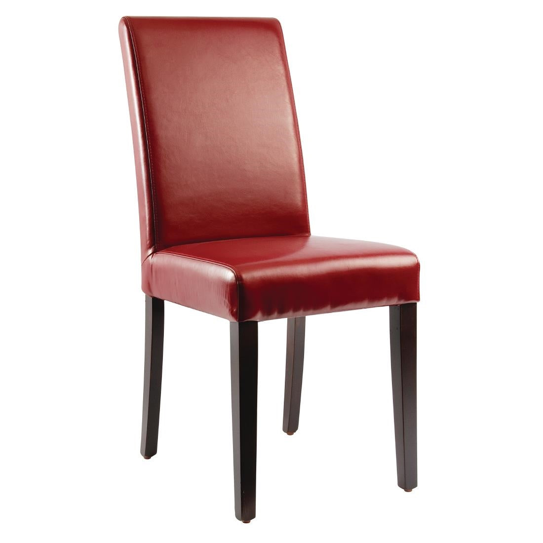 Bolero Faux Leather Dining Chairs Red (Pack of 2) - GH443 Upholstered Dining Chairs Bolero
