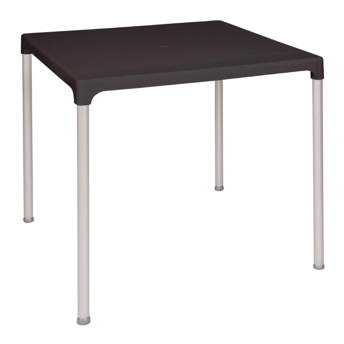 Black Square Table with Aluminium Legs 750mm - GJ970 Plastic Tables 3G Resins