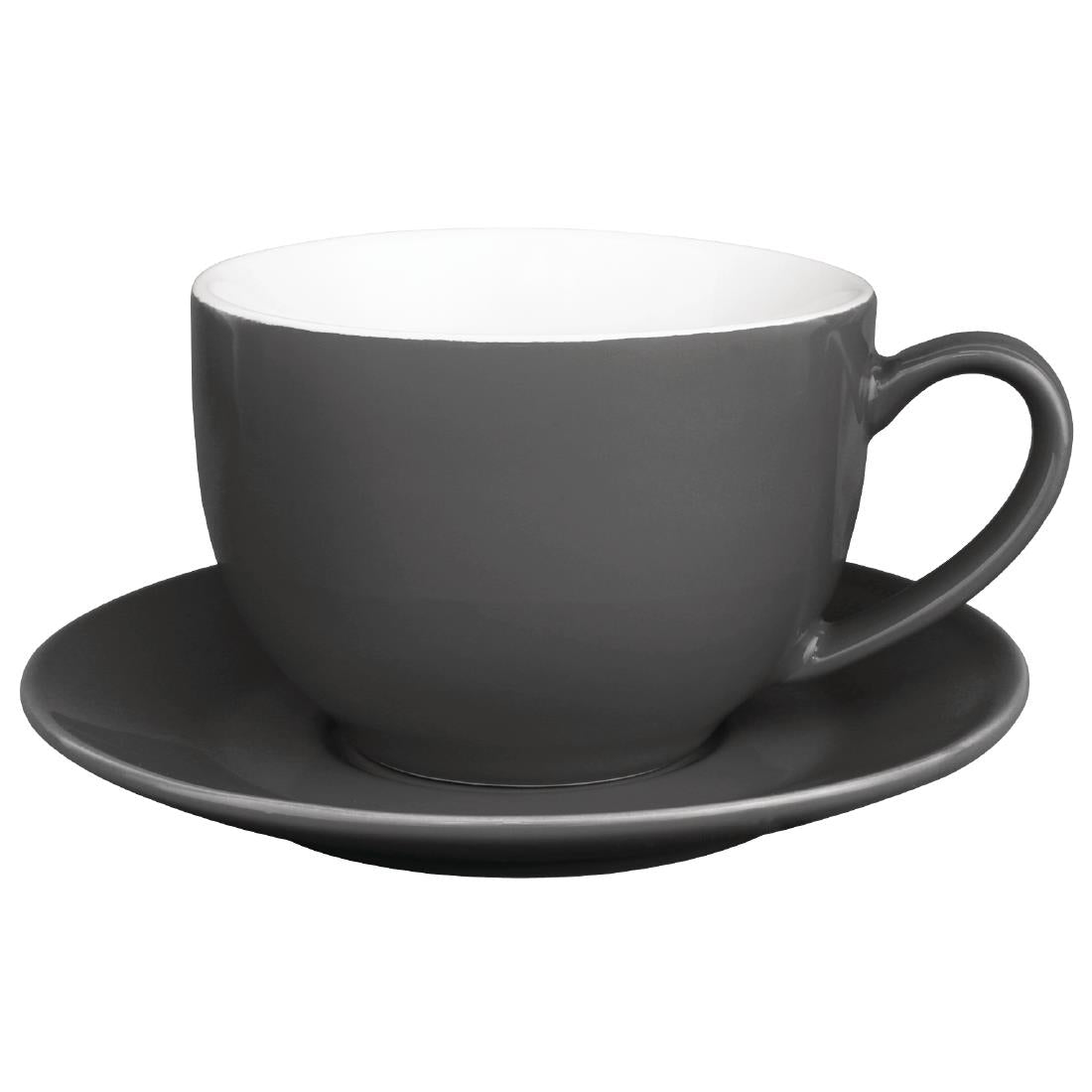 Olympia Cafe Cappuccino Cups Charcoal 340ml (Pack of 12) - GK078 Cups and Mugs Olympia