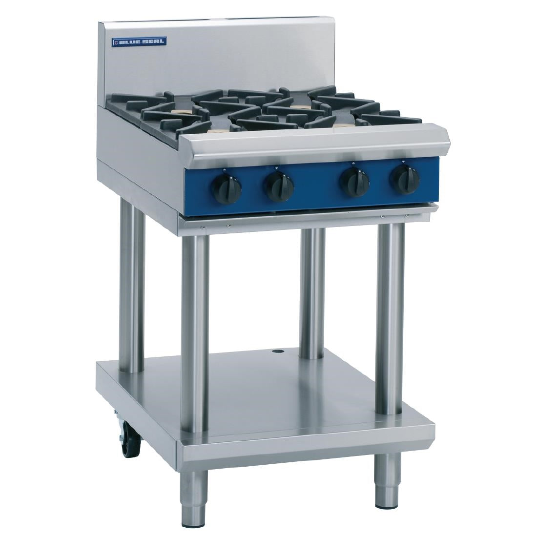 Blue Seal Evolution Cooktop 4 Open Burners Nat Gas on Stand 600mm G514D-LS/N - GK125-N Blue Seal
