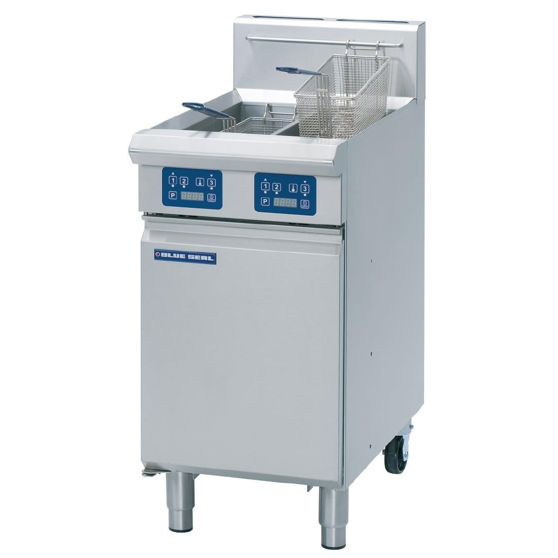Blue Seal Twin Tank Twin Basket Free Standing Natural Gas Fryer GT46E - GK583-N Freestanding Gas Fyers Blue Seal