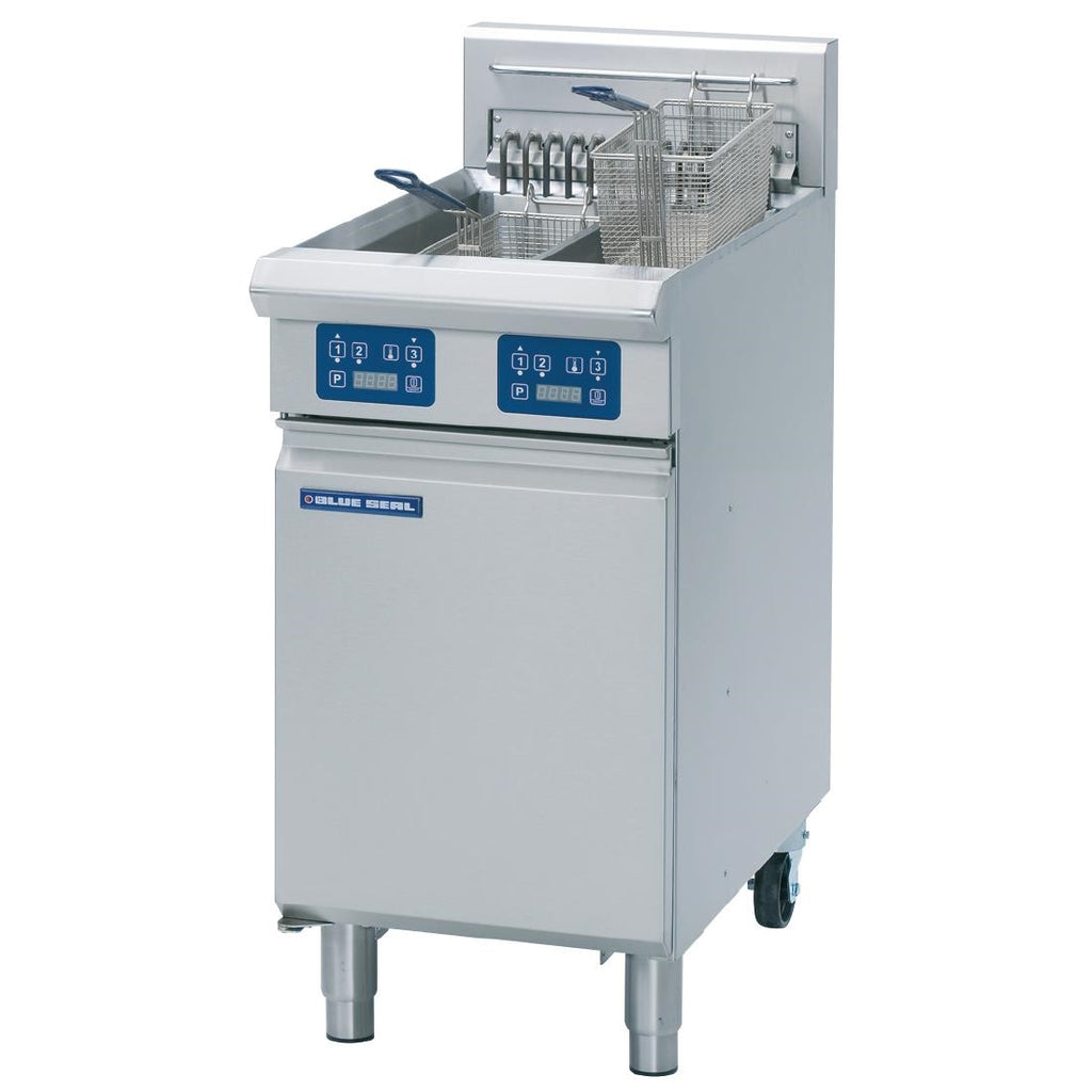 Blue Seal Twin Tank Twin Basket Free Standing Electric Fryer E44E - GK586 Freestanding Electric Fryers Blue Seal