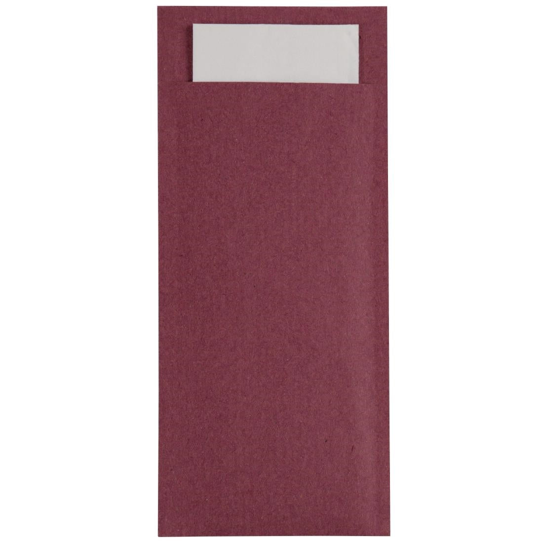 Europochette Burgundy Cutlery Pouch with White Napkin (Pack of 500) - CK234 Napkin Dispenser & Accessories Europochette