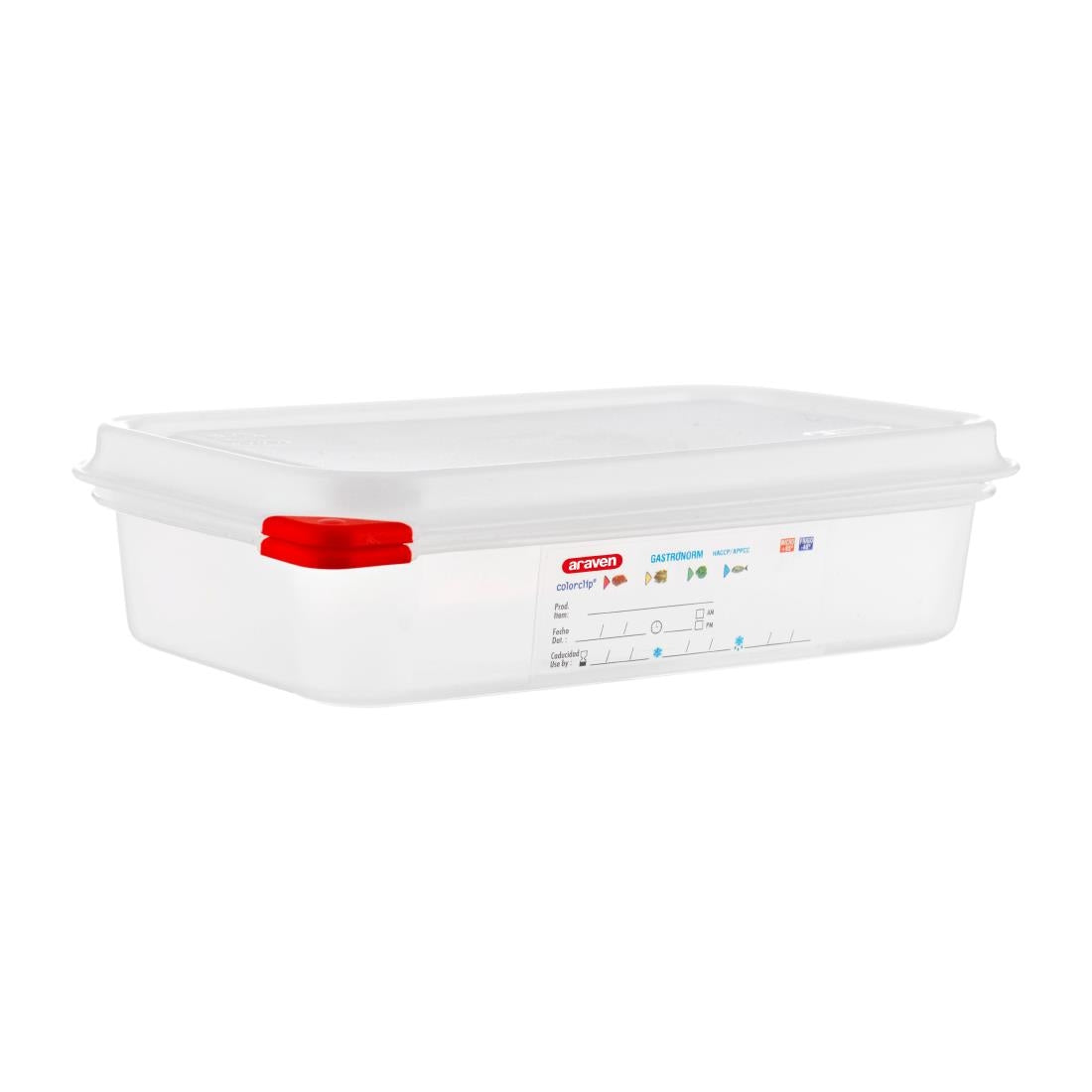 Araven Polypropylene 1/4 Gastronorm Food Containers 1.8Ltr (Pack of 4) - GL263 Araven