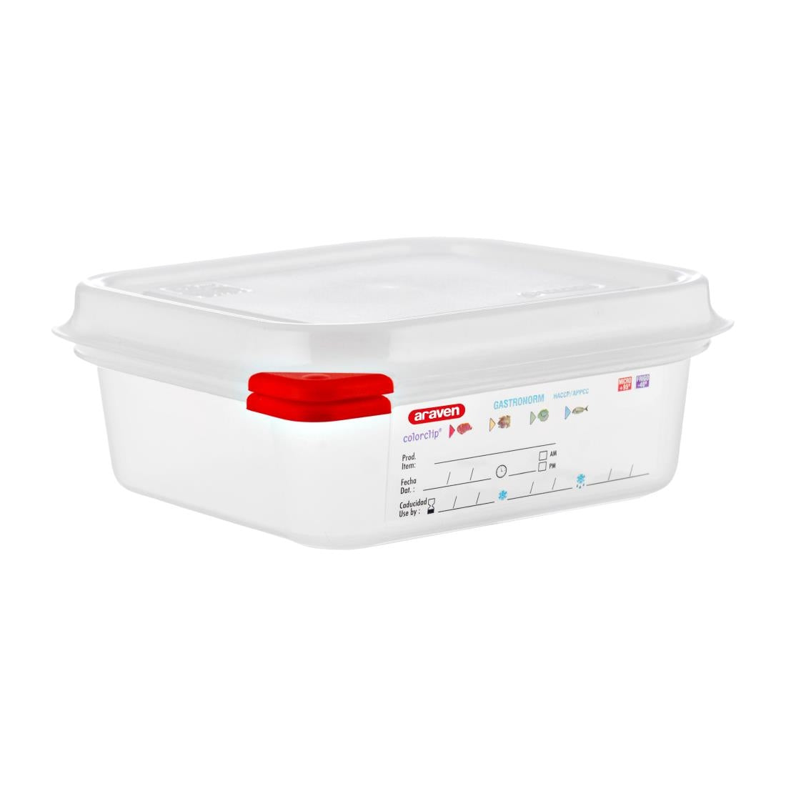 Araven Polypropylene 1/6 Gastronorm Food Storage Containers 1.1Ltr (Pack of 4) - GL264 Araven