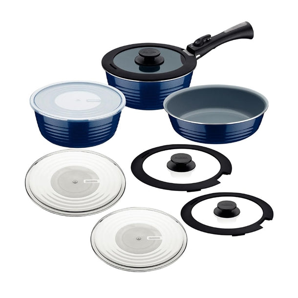 Tramontina Ítria 10-Piece Nesting Cookware Set Navy - GL339 Tramontina