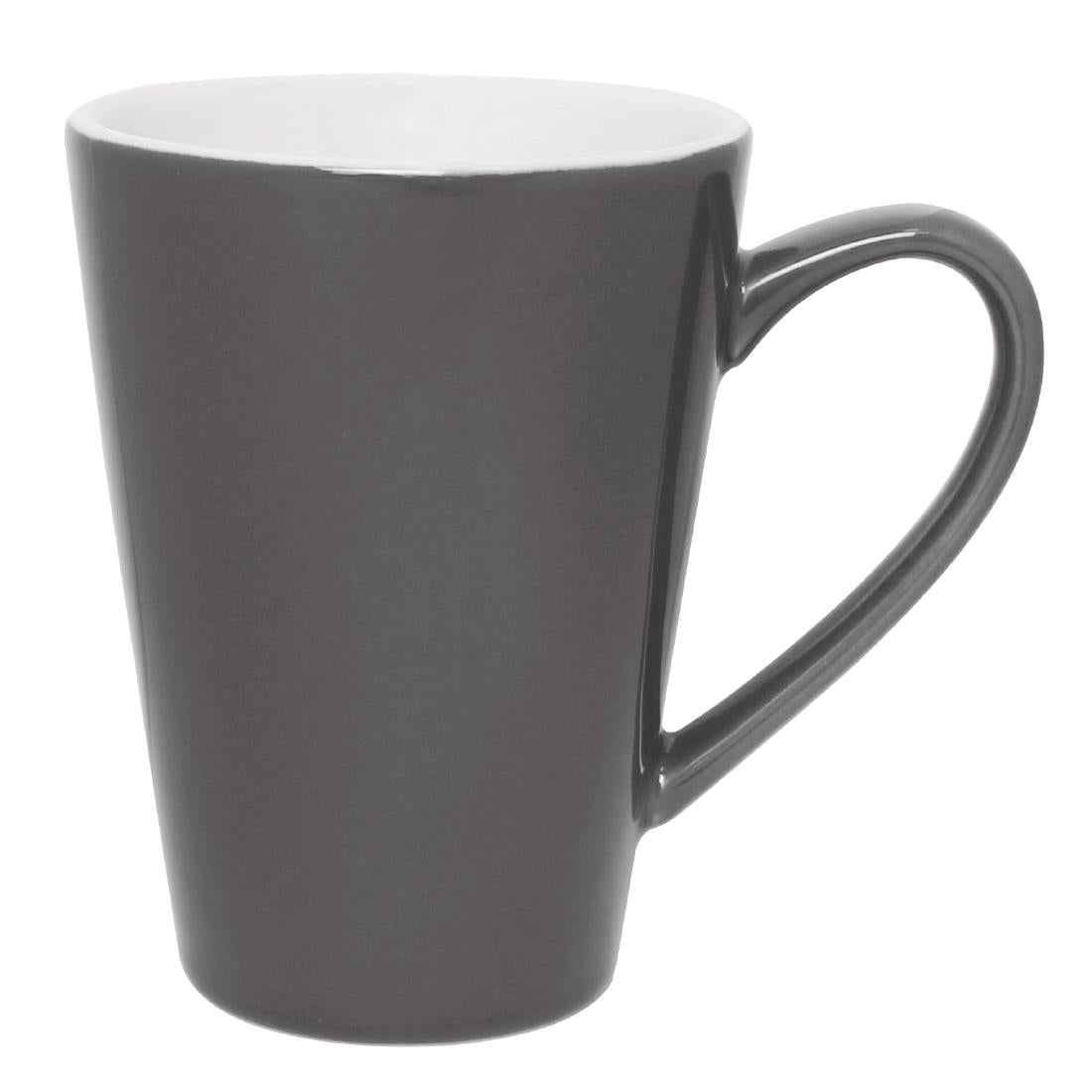 Olympia Cafe Latte Cups Charcoal 340ml (Pack of 12) - GL488 Cups and Mugs Olympia
