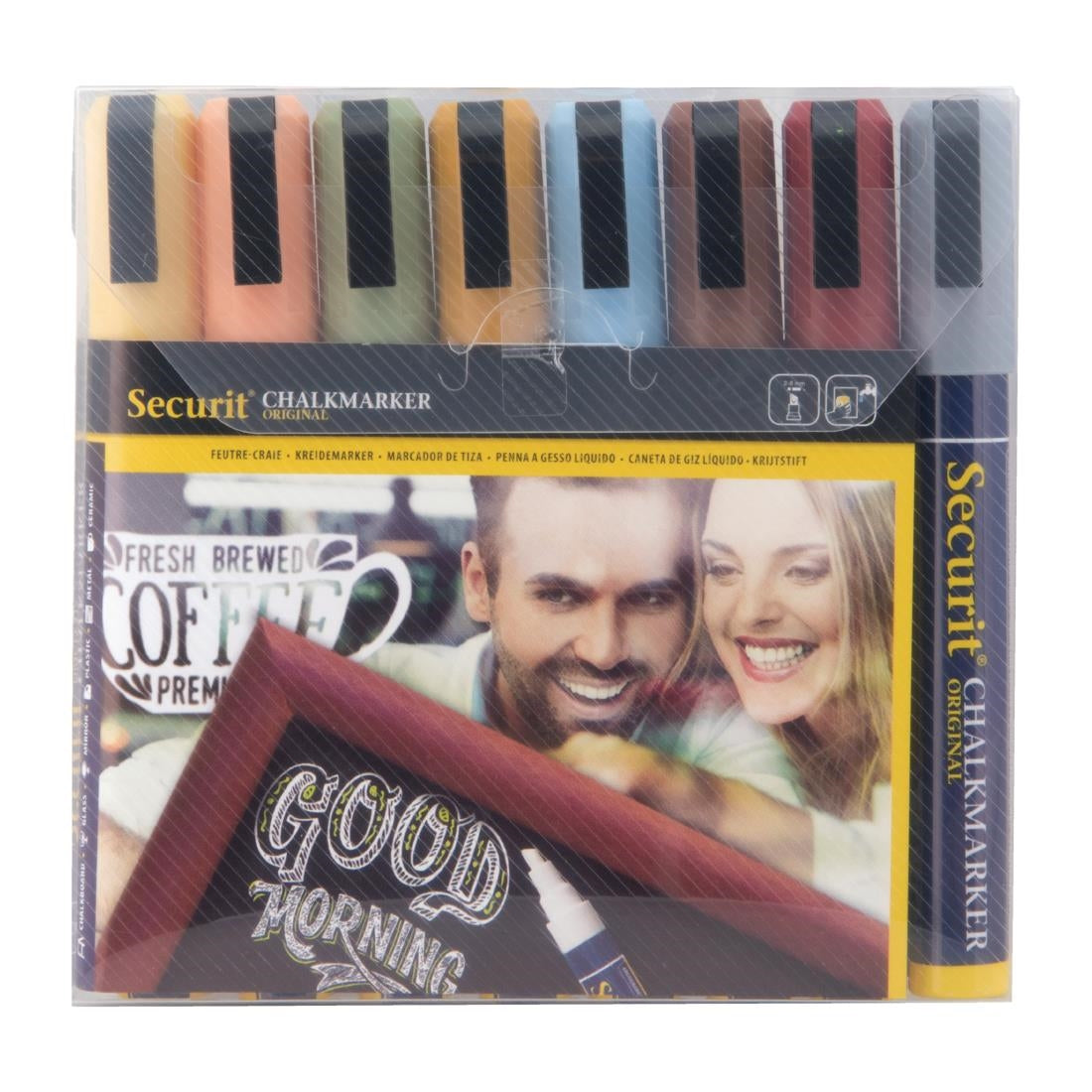 Securit 6mm Liquid Chalk Pens Assorted Earth Colours (Pack of 8) - GM269 Securit