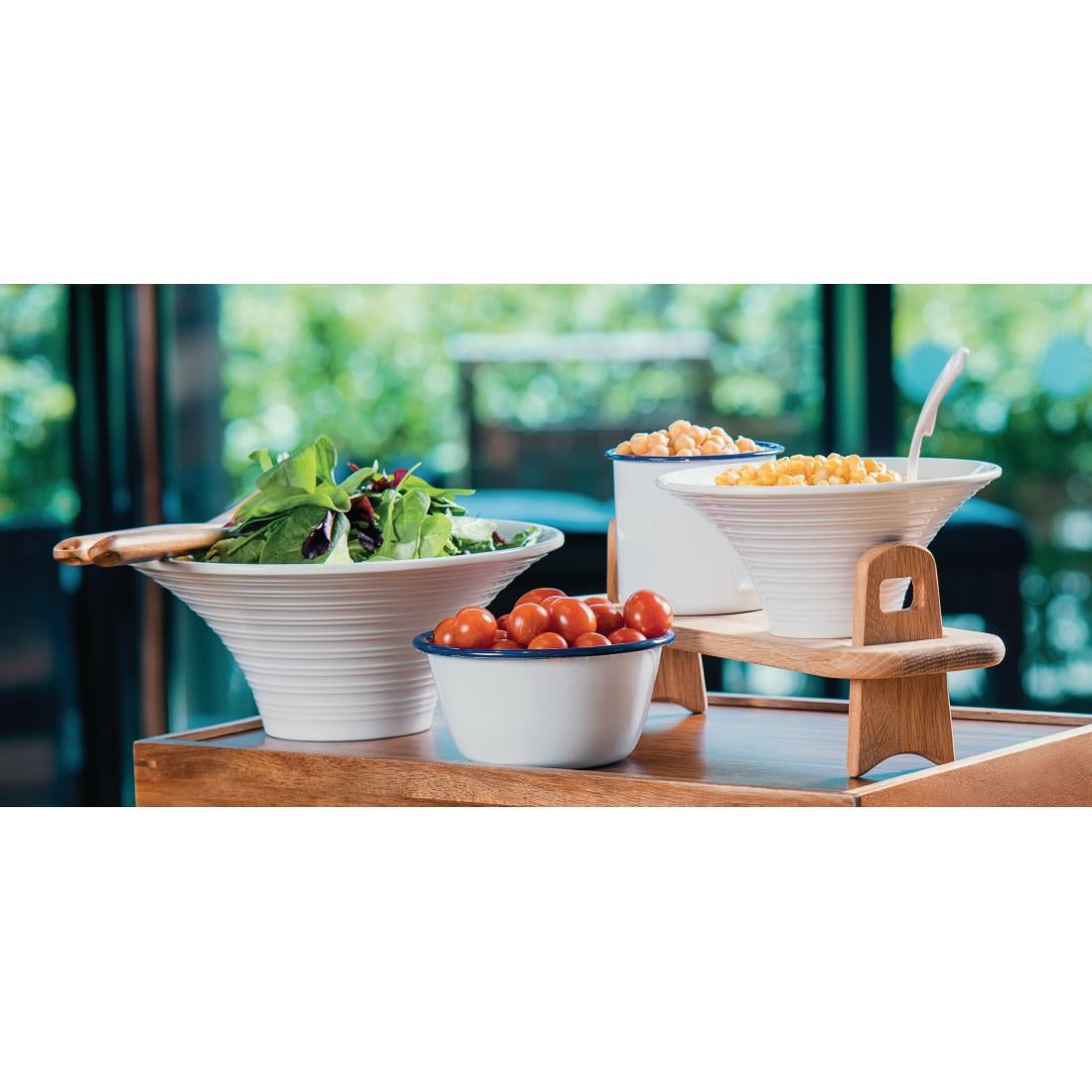 Olympia Enamel Pudding Bowls 155mm (Pack of 6) - DC389 Bowls Olympia