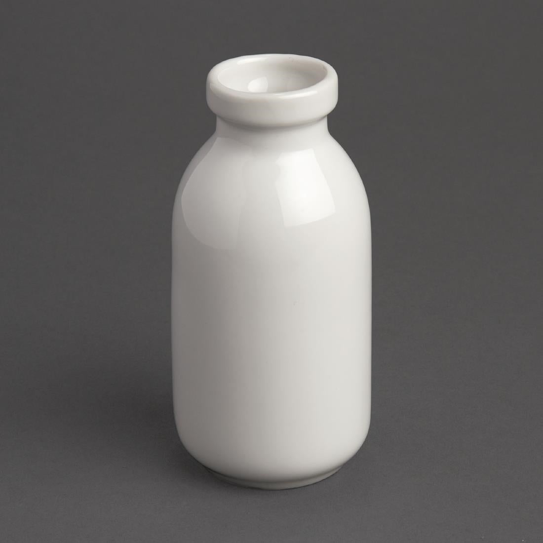 Olympia Whiteware White Mini Milk Bottle 145ml (Pack of 12) - GM368 Olympia Crockery Olympia