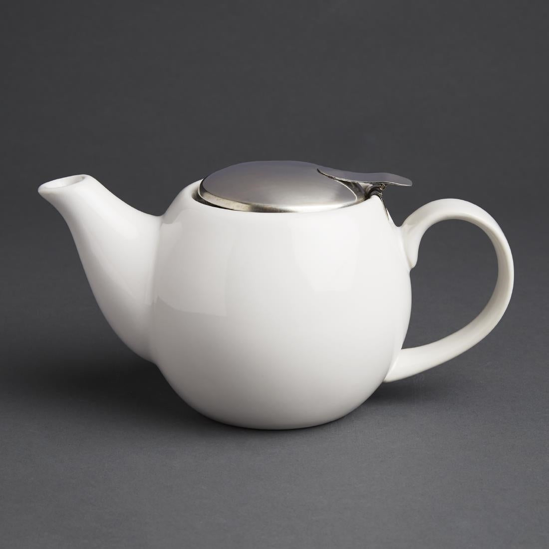 Olympia Cafe Teapot White - 510ml 17.2fl oz (Box 1) - GM593 Olympia Crockery Olympia
