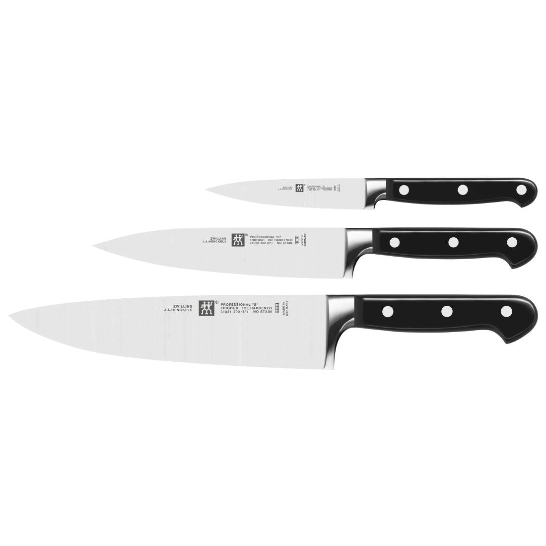 Zwilling Professional Knife Set 10cm Paring Knife,16cm Carving Knife & 20cm Chef's Knife (Pack 3) - GM672 Zwilling Henckels