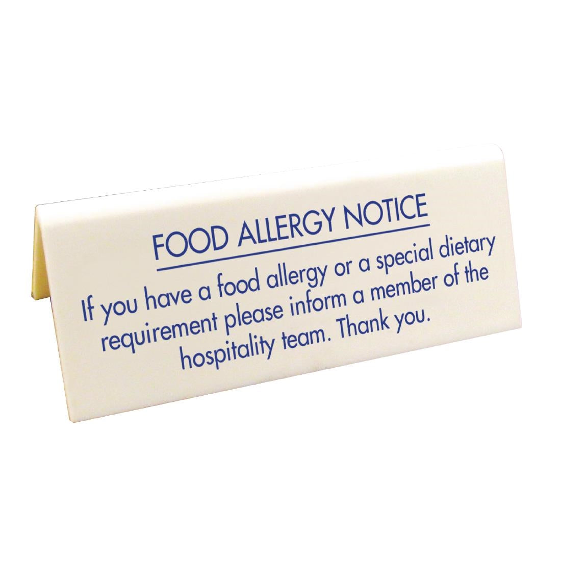 Vogue Food allergy Table Notice - GM815 Vogue