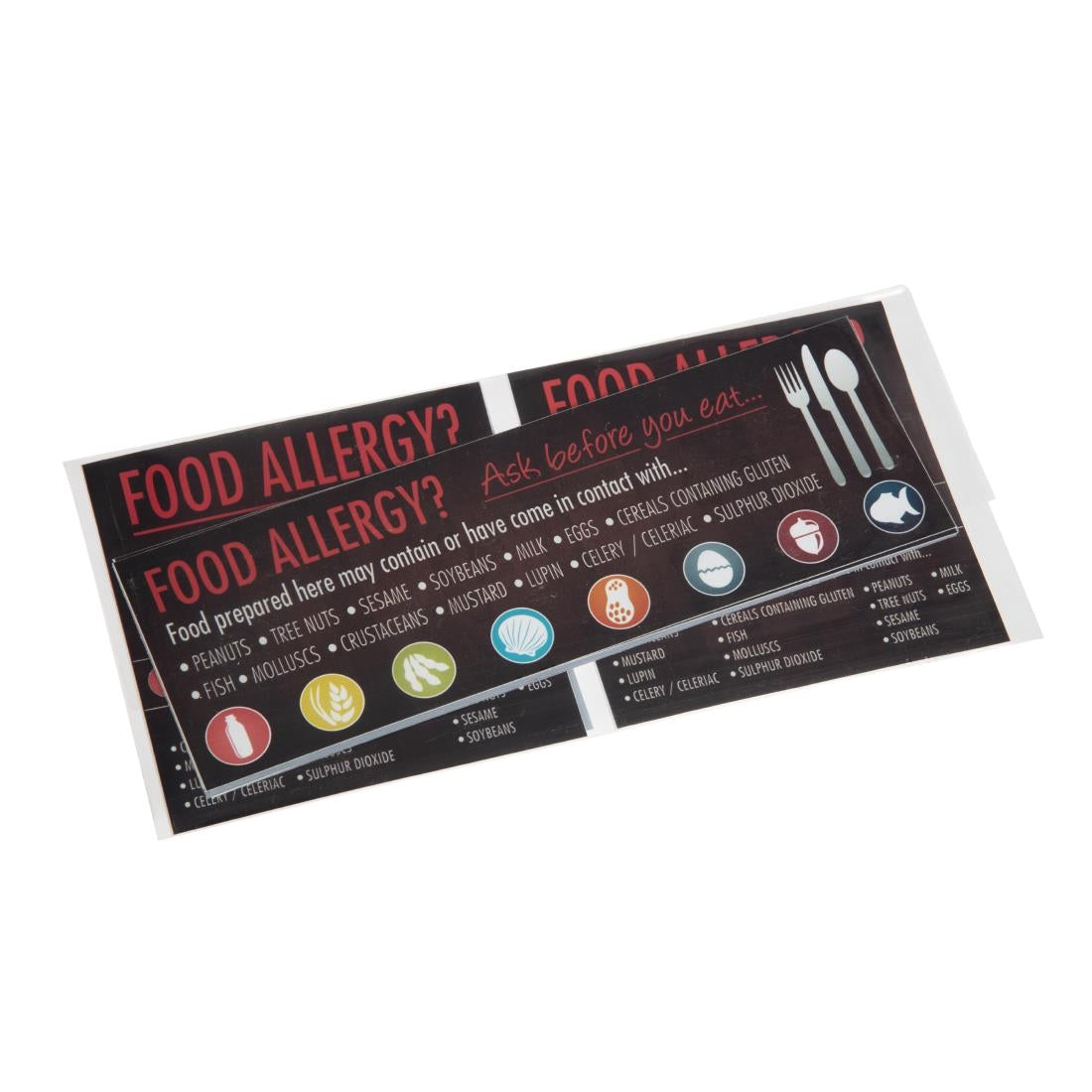 Food Allergen Window and Wall Stickers (Pack of 8) - GM818 Mileta