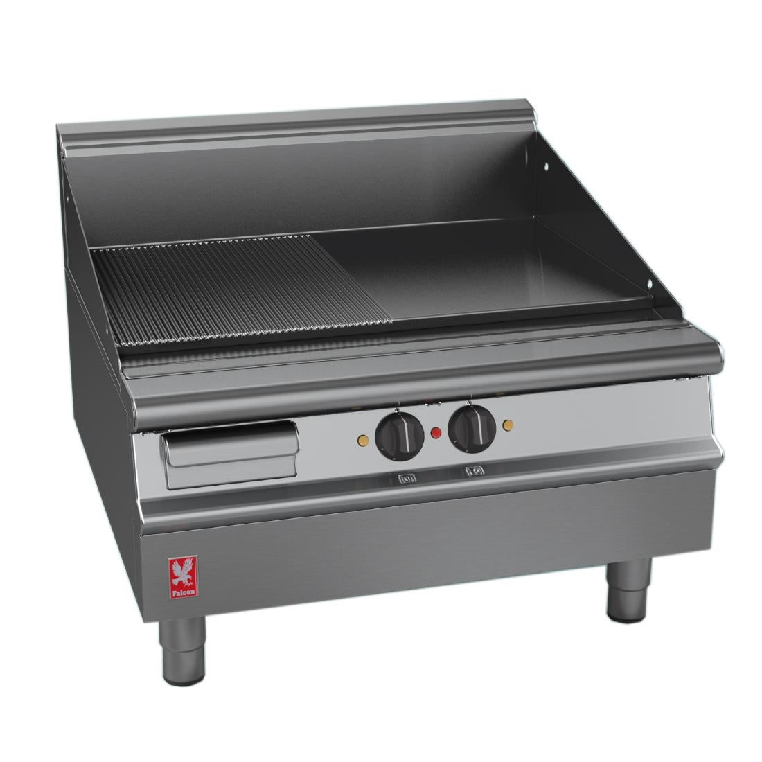 Falcon Dominator Plus 800mm Wide Half Ribbed Griddle E3481R - GP107 Falcon