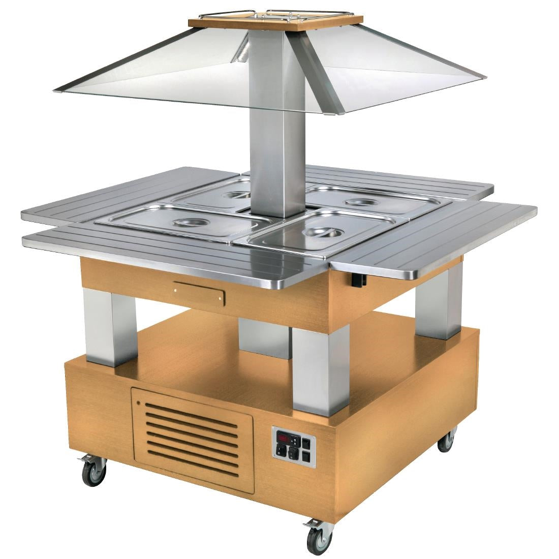 Roller Grill Heated Salad Bar Square Light Wood - GP308 Roller Grill