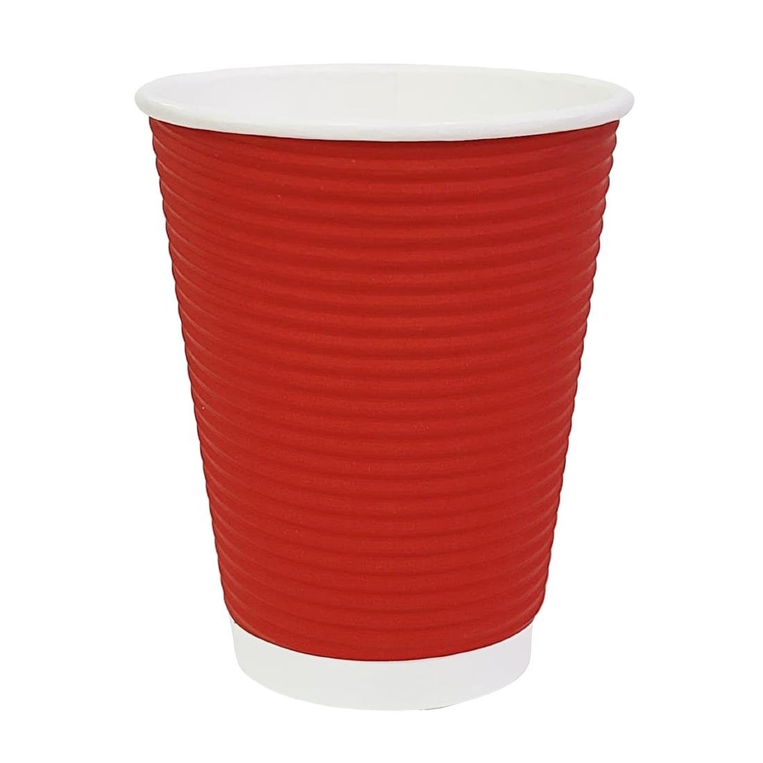 Fiesta Recyclable Coffee Cups Ripple Wall Red 340ml / 12oz (Pack of 500) - GP428 Disposable Cups Fiesta