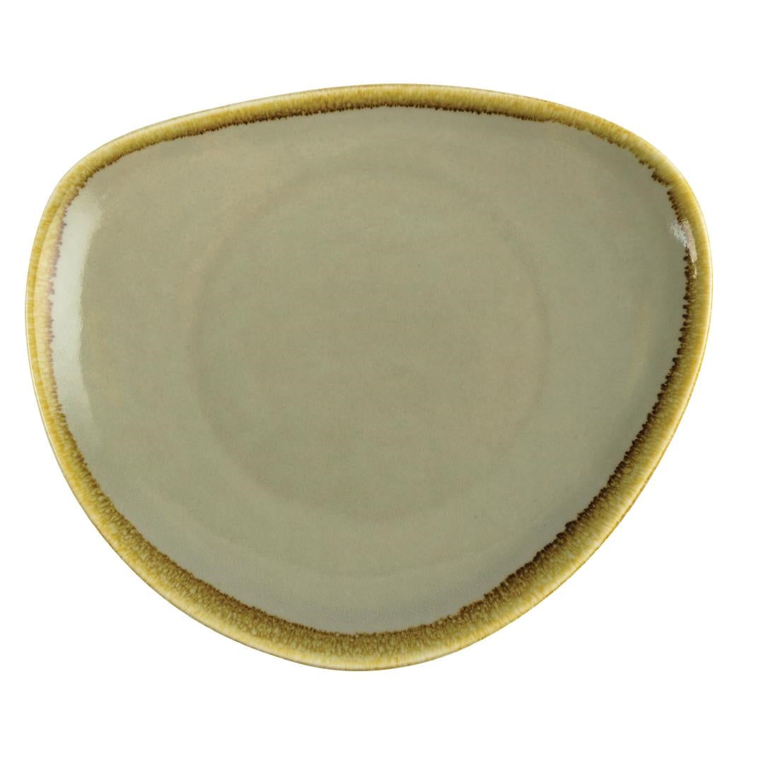 Olympia Kiln Triangular Plate Moss 230mm (Pack of 6) - GP473 Plates Olympia