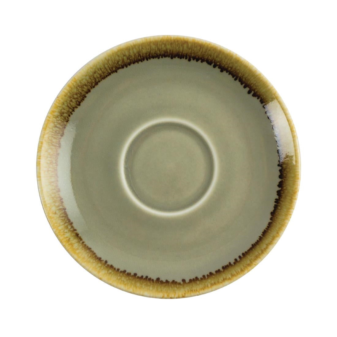 Olympia Kiln Cappuccino Saucer Moss 140mm (Pack of 6) - GP479 Olympia