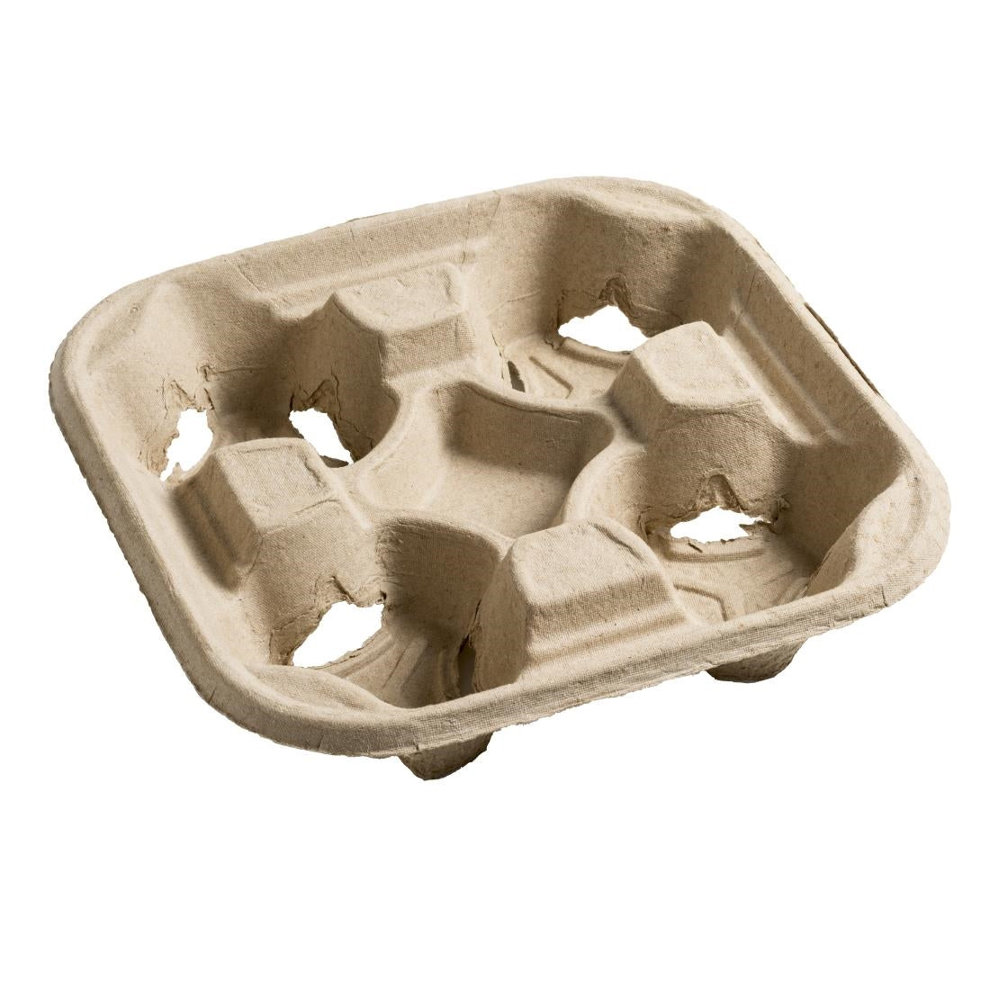 Moulded Pulp Fibre Four Cup Carrier (Pack of 180) - GP567 Cup Holders & Stirrers Grab & Go