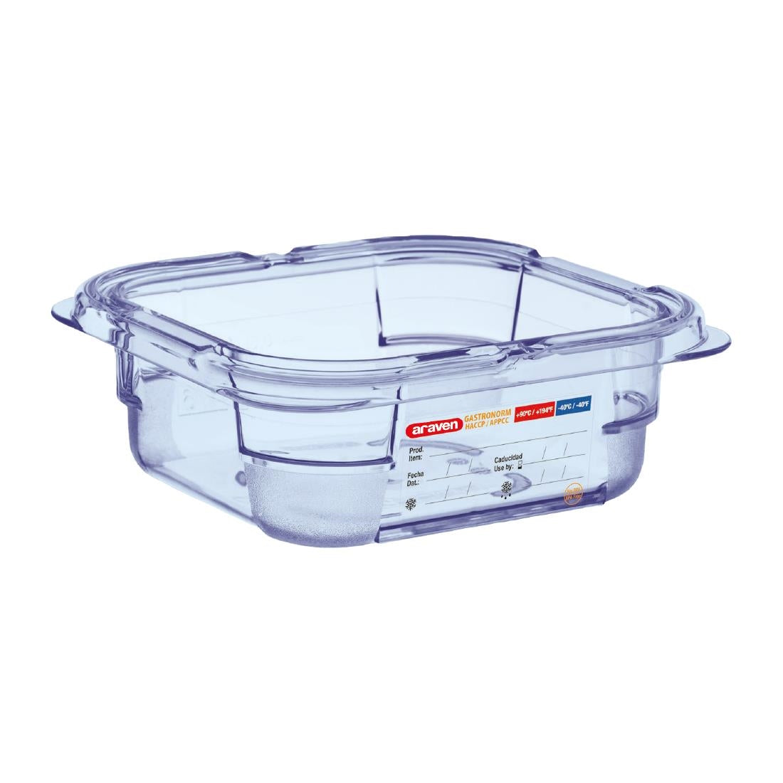 Araven ABS Food Storage Container Blue GN 1/6 65mm - GP570 Araven