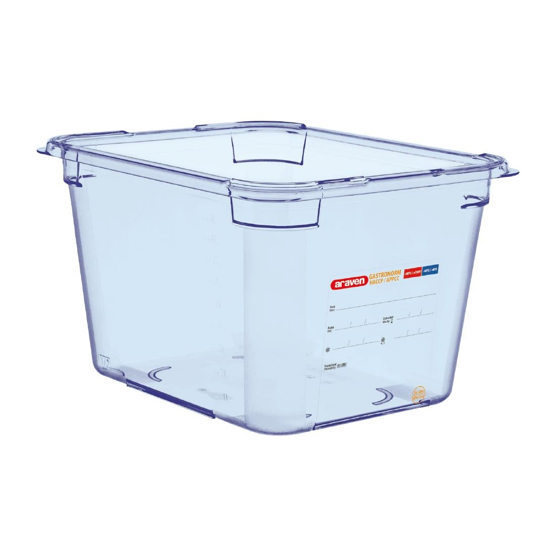 Araven ABS Food Storage Container Blue GN 1/2 200mm - GP586 Araven