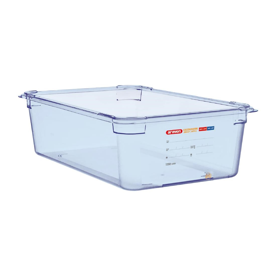 Araven ABS Food Storage Container Blue GN 1/1 150mm - GP590 Araven
