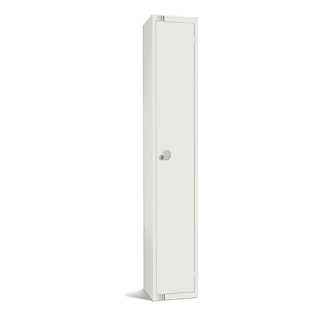 Elite Single Door Camlock Locker White - GR309-C Steel Lockers 450mm Deep Elite Lockers