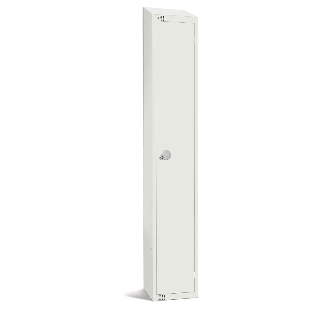 Elite Single Door Padlock Locker with Sloping Top White - GR309-PS Steel Lockers 450mm Deep Elite Lockers