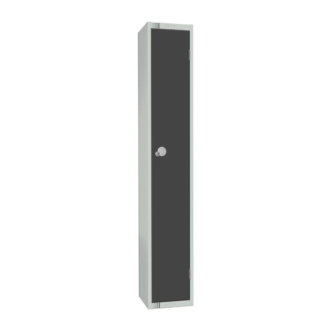 Elite Single Door Camlock Locker Graphite Grey - GR677-C Steel Lockers 300mm Deep Elite Lockers