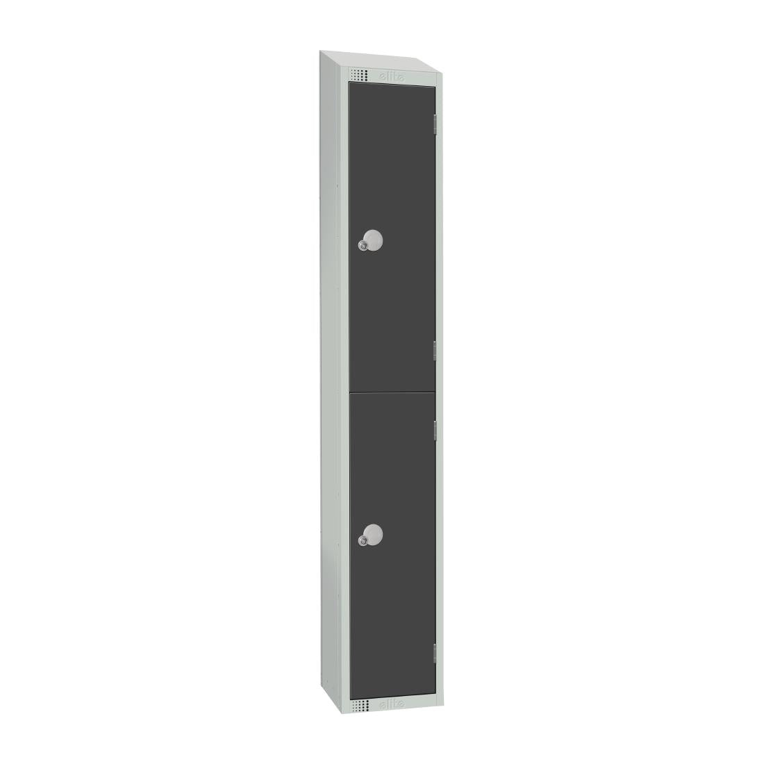 Elite Double Door Coin Return Locker with Sloping Top Graphite Grey - GR678-CNS Steel Lockers 300mm Deep Elite Lockers