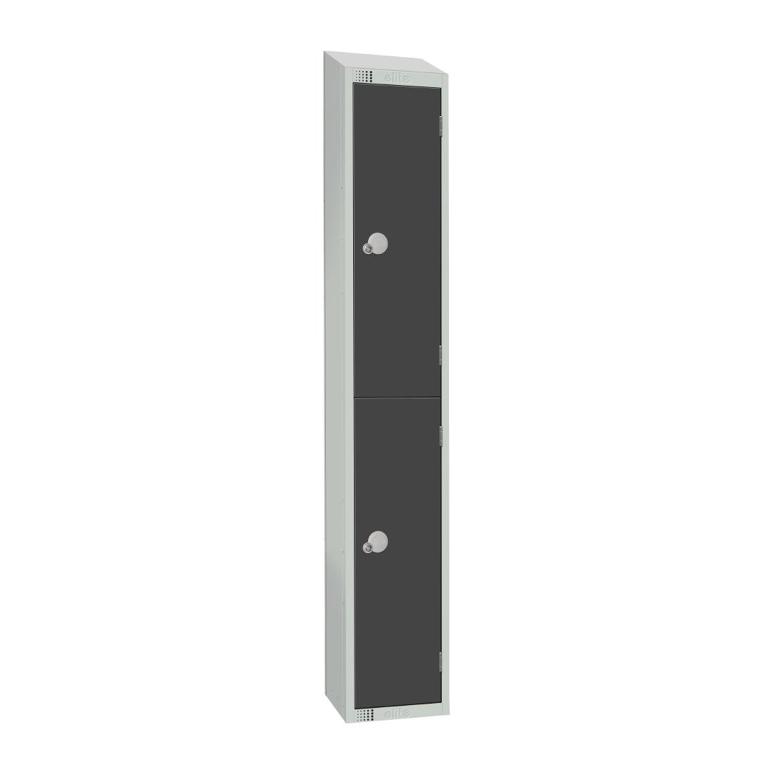Elite Double Door Camlock Locker Graphite Grey with Sloping Top - GR678-CS Steel Lockers 300mm Deep Elite Lockers
