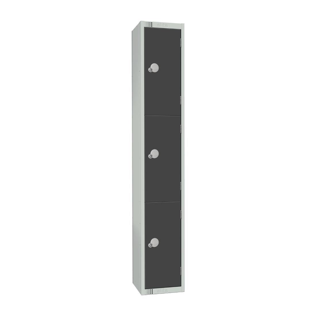 Elite Three Door Coin Return Locker Graphite Grey - GR679-CN Steel Lockers 300mm Deep Elite Lockers