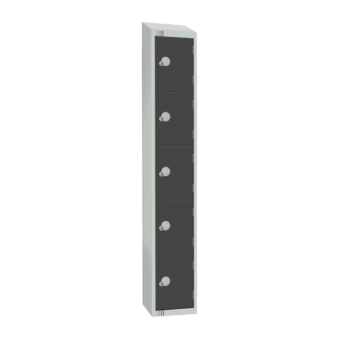 Elite Five Door Manual Combination Locker Locker Graphite Grey - GR681-CLS Steel Lockers 300mm Deep Elite Lockers