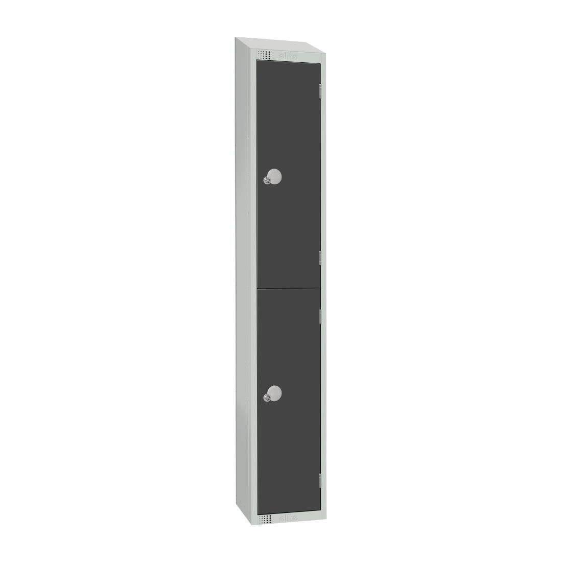 Elite Double Door Padlock Locker Graphite Grey with Sloping Top - GR692-PS Steel Lockers 450mm Deep Elite Lockers