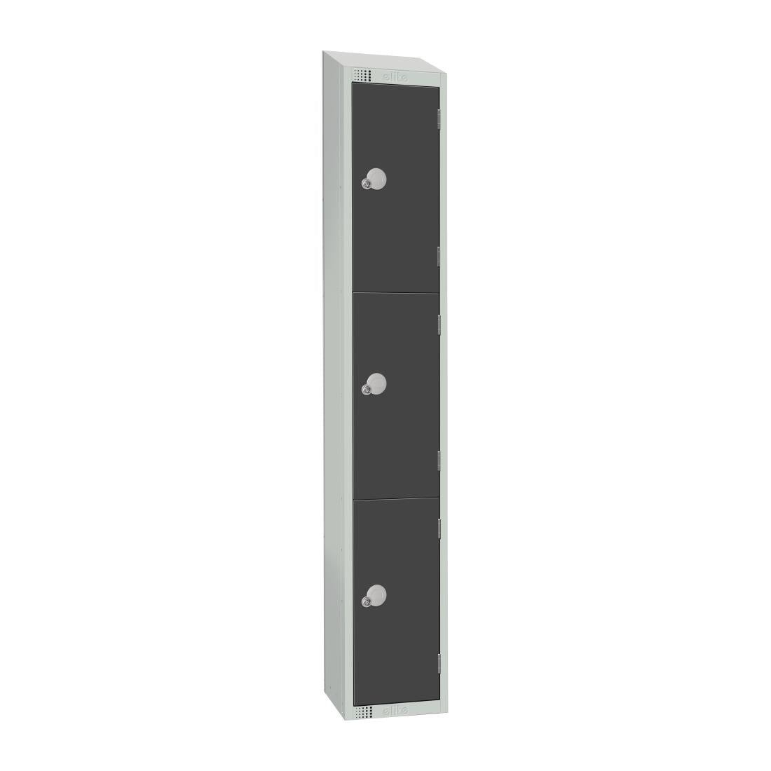 Elite Three Door Manual Combination Locker Locker Graphite Grey - GR693-CLS Steel Lockers 450mm Deep Elite Lockers