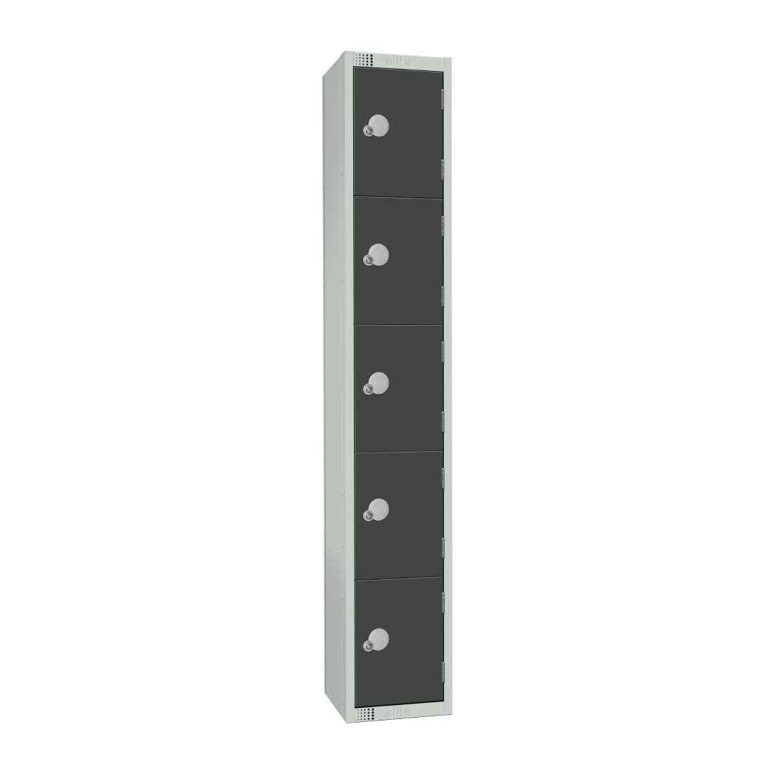 Elite Five Door Coin Return Locker Graphite Grey - GR695-CN Steel Lockers 450mm Deep Elite Lockers