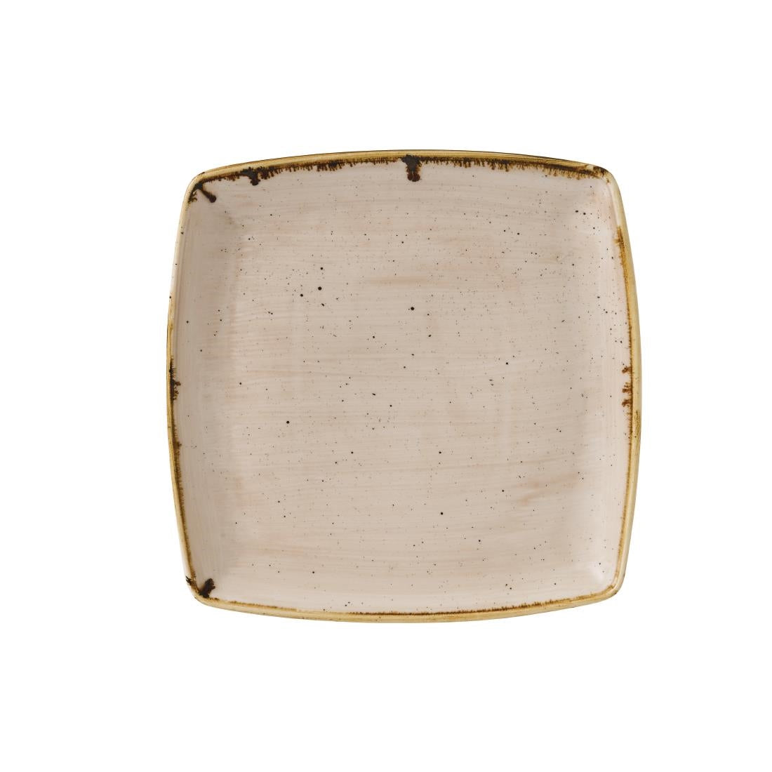 Churchill Stonecast Deep Square Plate Nutmeg Cream 260 x 260mm (Pack of 6) - GR945 Plates Churchill